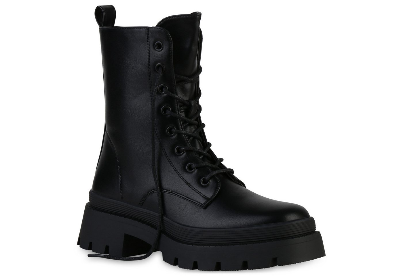 VAN HILL 839524 Schnürstiefelette Damen Leicht Gefüttert Schnürstiefeletten Profil-Sohle