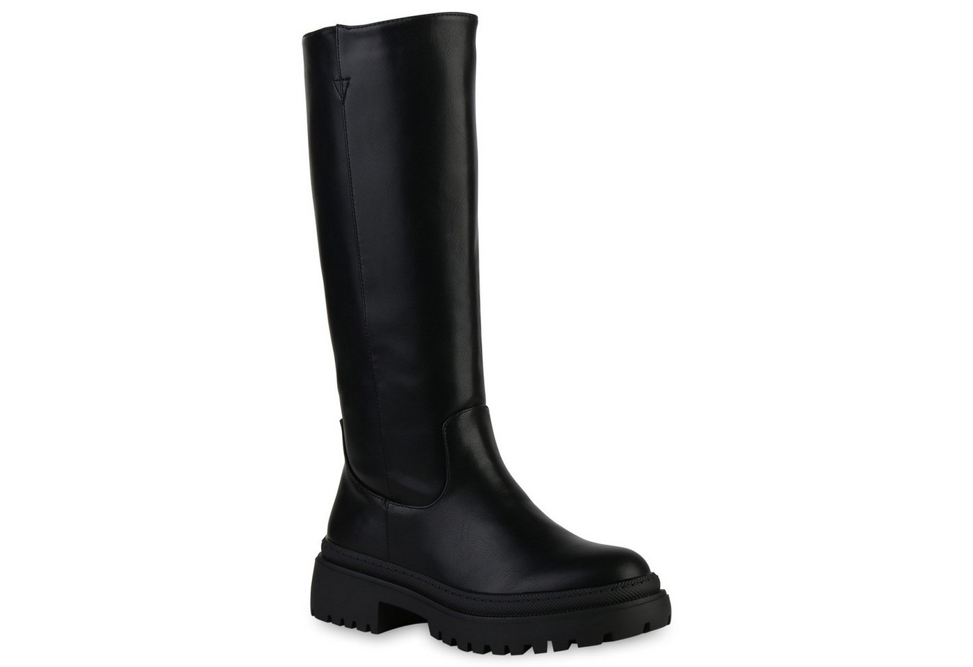 VAN HILL 839531 Plateaustiefel Damen Leicht Gefütterte Plateaustiefel Stiefel Profil-Sohle