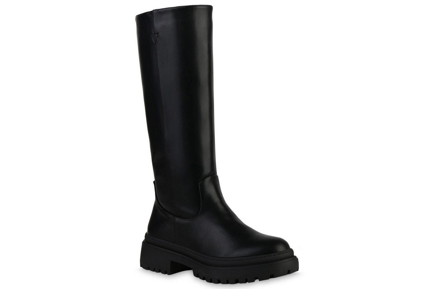 VAN HILL 839581 Plateaustiefel Damen Leicht Gefütterte Plateaustiefel Stiefel Profil-Sohle