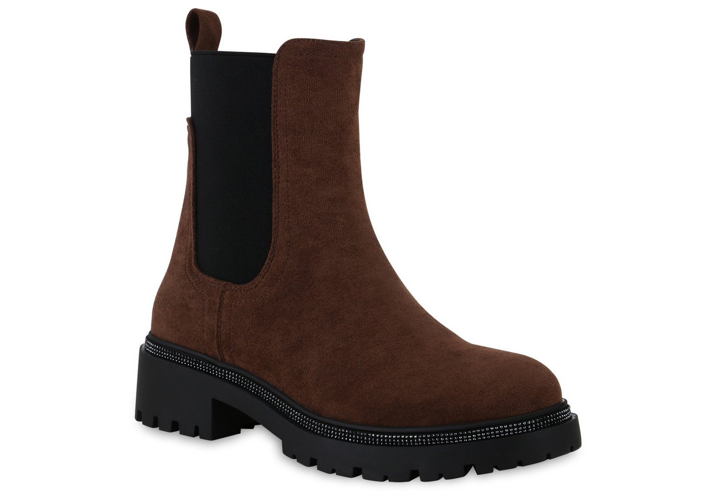 VAN HILL 839706 Schlupfboots Damen Leicht Gefütterte Schlupfstiefeletten Stiefeletten