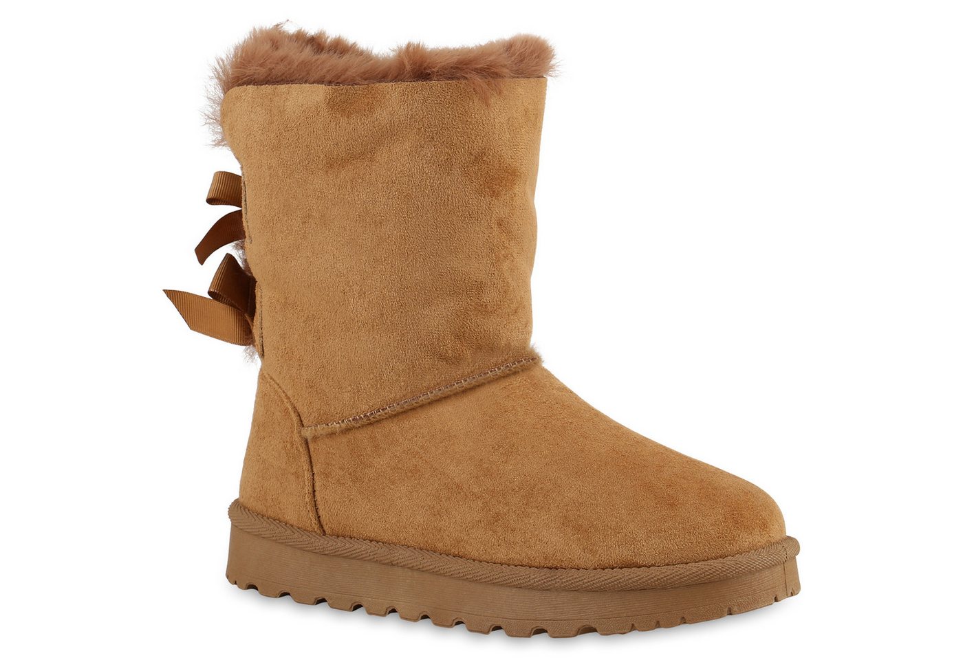 VAN HILL 839832 Winterstiefelette Damen Warm Gefütterte Winter Boots Stiefeletten Kunstfell