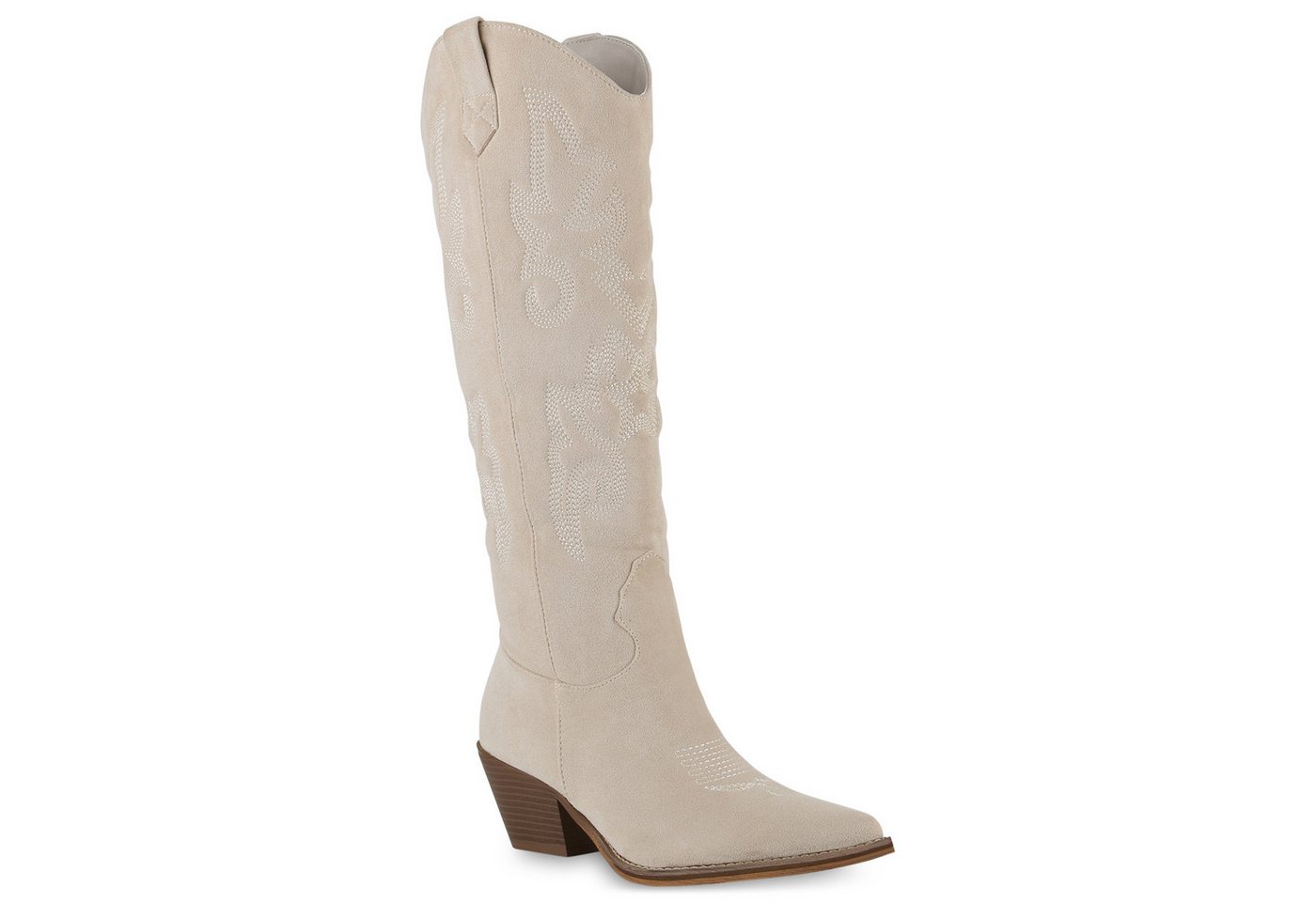 VAN HILL 839869 Cowboystiefel Damen Leicht Gefütterte Cowboystiefel Stiefel Stickereien