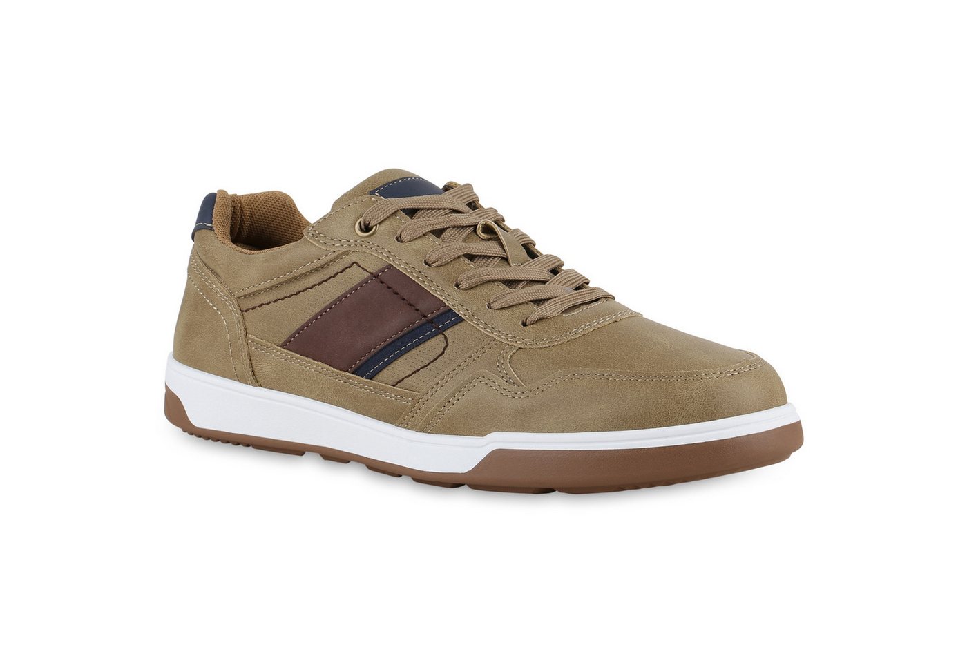 VAN HILL 839999 Sneaker Herren Sneaker Low Schnürer Bequeme Profil-Sohle (blau/bunt)