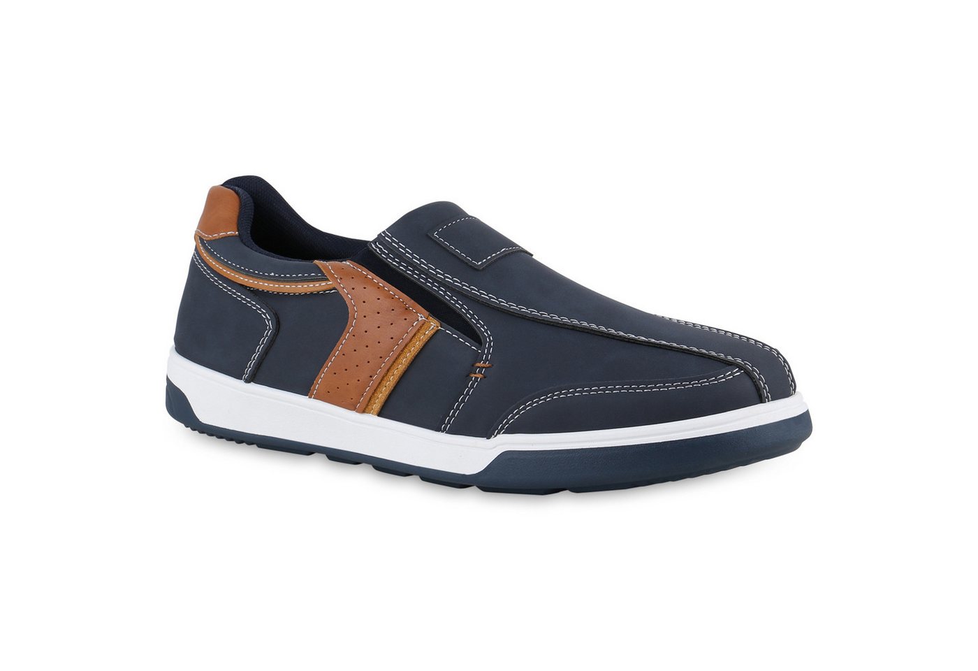 VAN HILL 840002 Slip-On Sneaker Herren Sneaker Slip Ons Slippers Bequeme Profil-Sohle