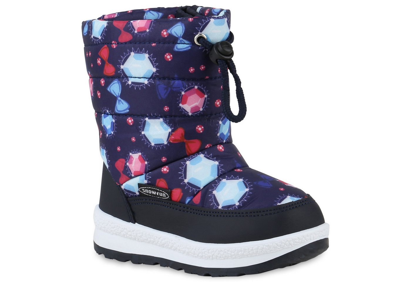 VAN HILL 840071 Winterboots Kinder Warm Gefütterte Winter Boots Stiefel Bequeme Prints