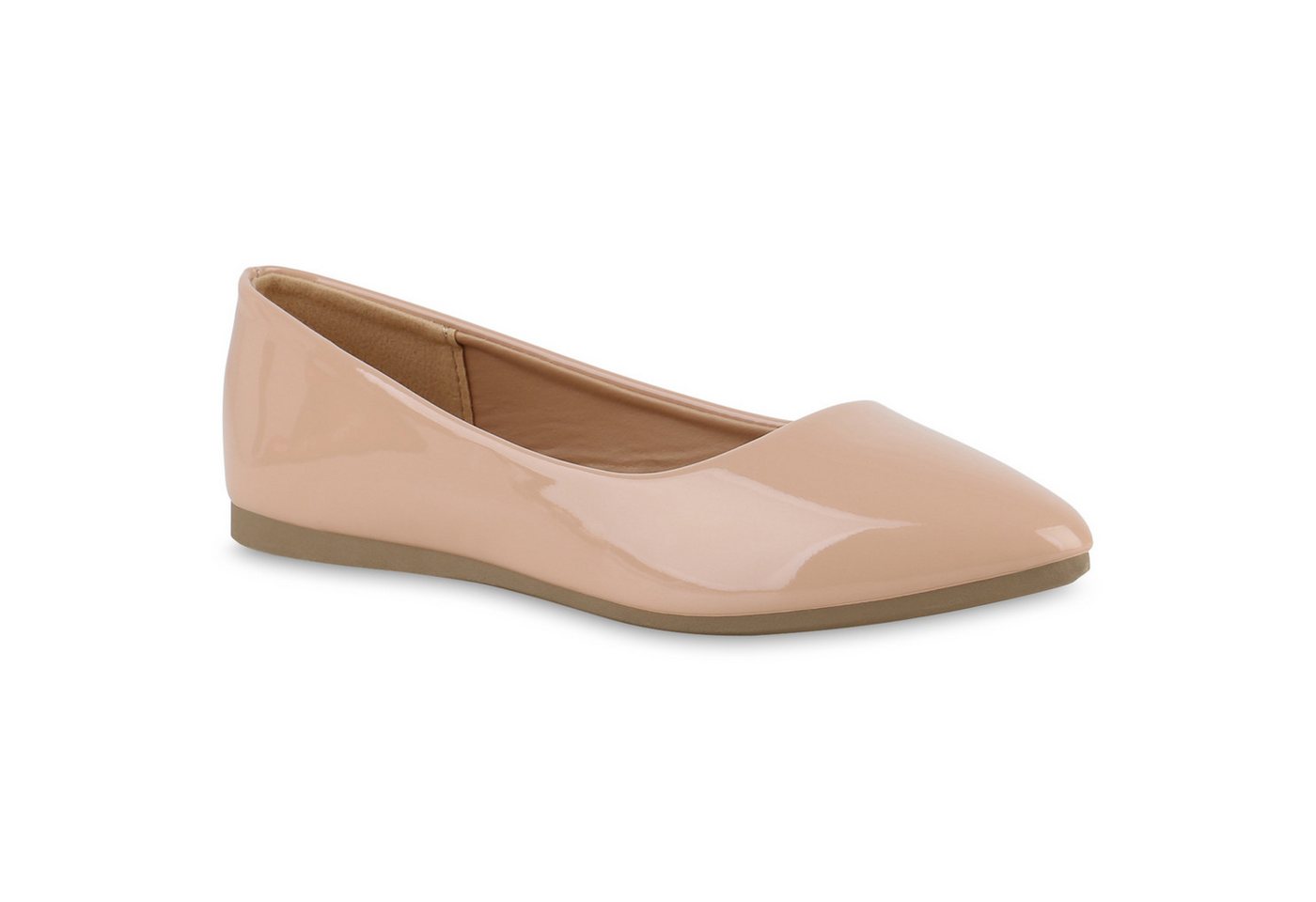 VAN HILL 840125 Ballerina Damen Klassische Ballerinas Slippers Lack Leder-Optik