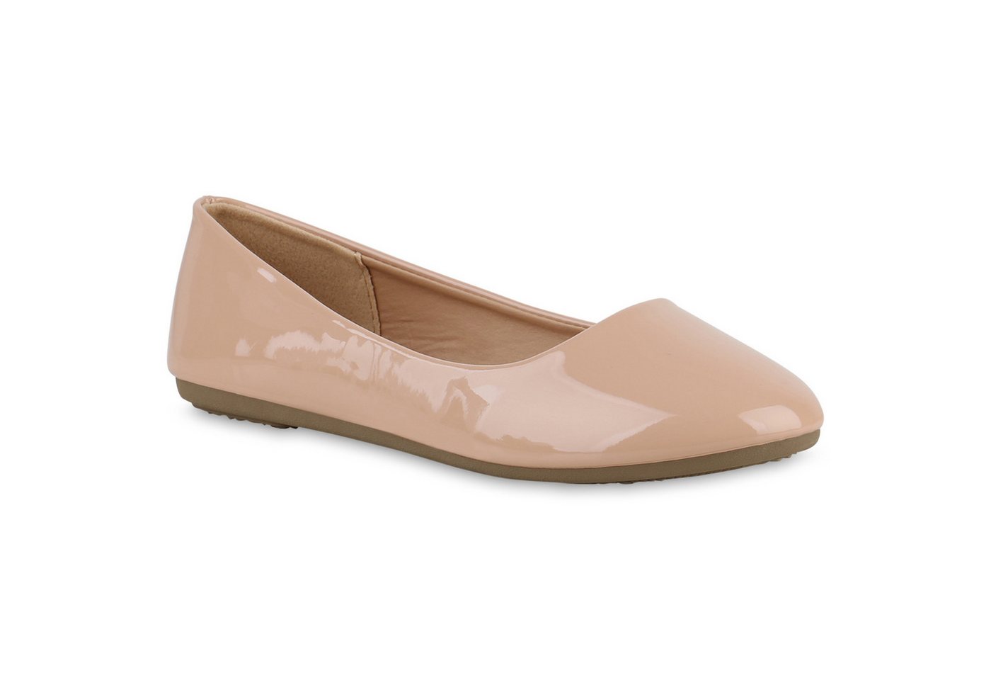 VAN HILL 840128 Ballerina Damen Klassische Ballerinas Lack Slippers Leder-Optik Abend-