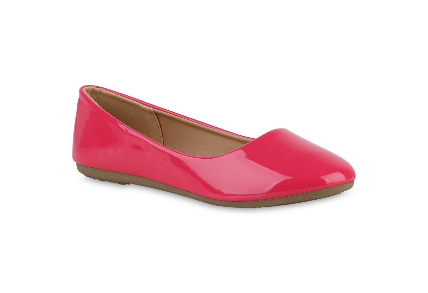 VAN HILL 840128 Ballerina Damen Klassische Ballerinas Lack Slippers Leder-Optik Abend-