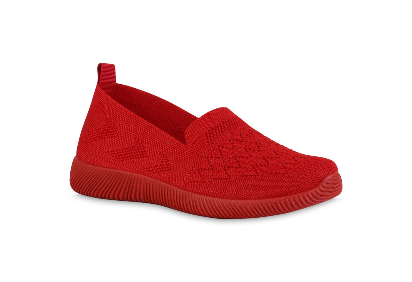 VAN HILL 840201 Laufschuh Damen Sportschuhe Slip Ons Sportliche Strick Profil-Sohle