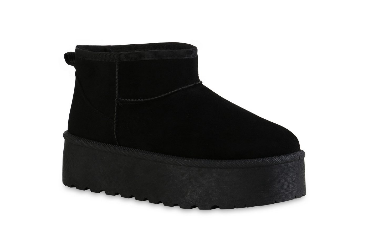 VAN HILL 840485 Plateaustiefelette Damen Warm Gefütterte Plateau Boots Stiefeletten