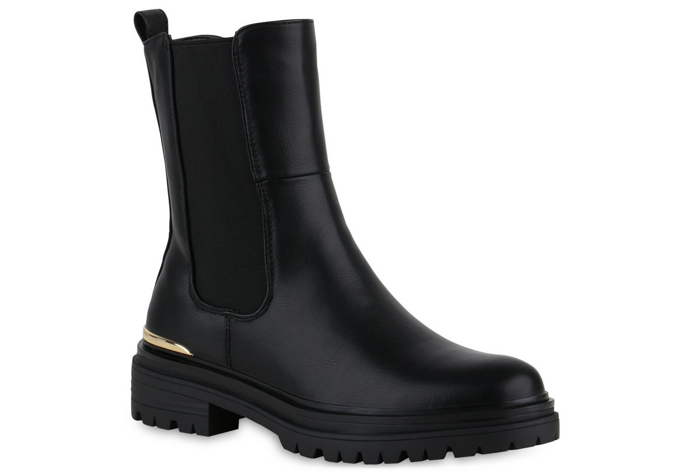 VAN HILL 840618 Stiefelette Damen Klassische Stiefeletten Profil-Sohle Stiefel