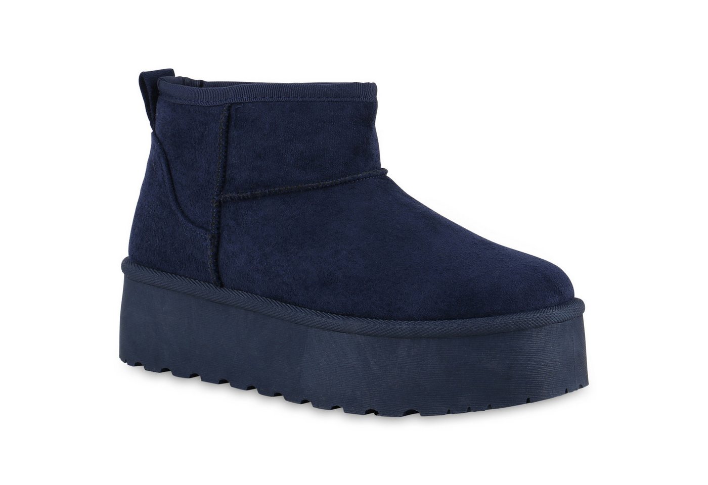 VAN HILL 840733 Plateaustiefelette Damen Warm Gefütterte Plateau Boots Bequeme Profi-Sohle