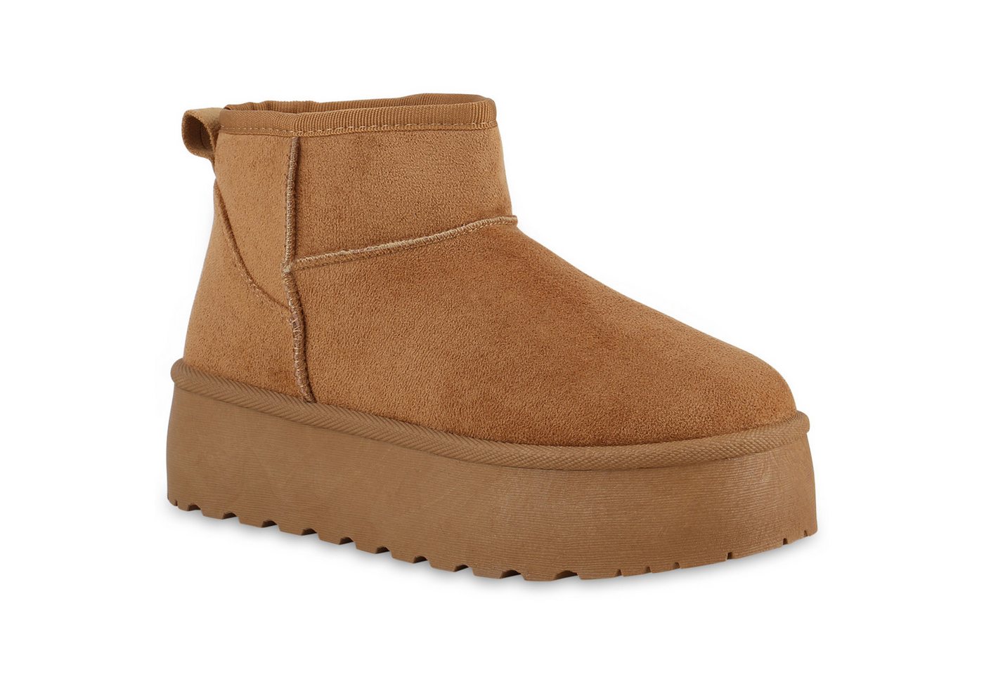 VAN HILL 840733 Plateaustiefelette Damen Warm Gefütterte Plateau Boots Bequeme Profi-Sohle