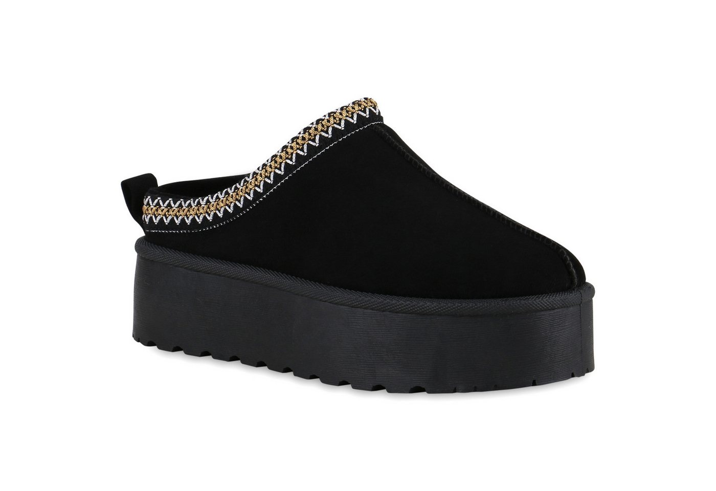 VAN HILL 840734 Hausschuh Damen Warm Gefütterte Pantoffeln Hausschuhe Bequeme Prints