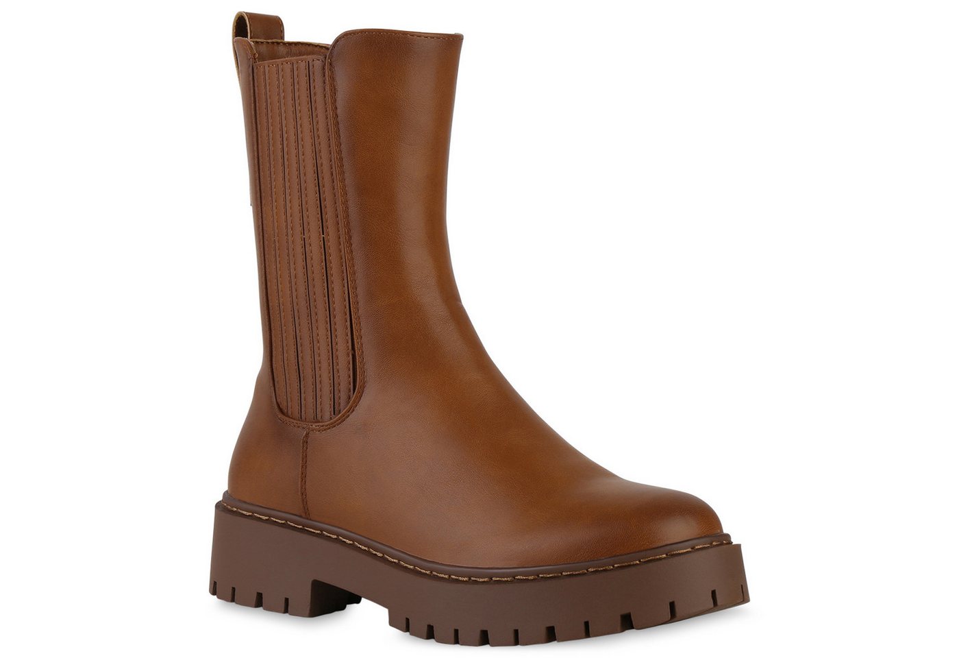 VAN HILL 840740 Stiefel Damen Leicht Gefütterte Klassische Stiefel Plateau Vorne