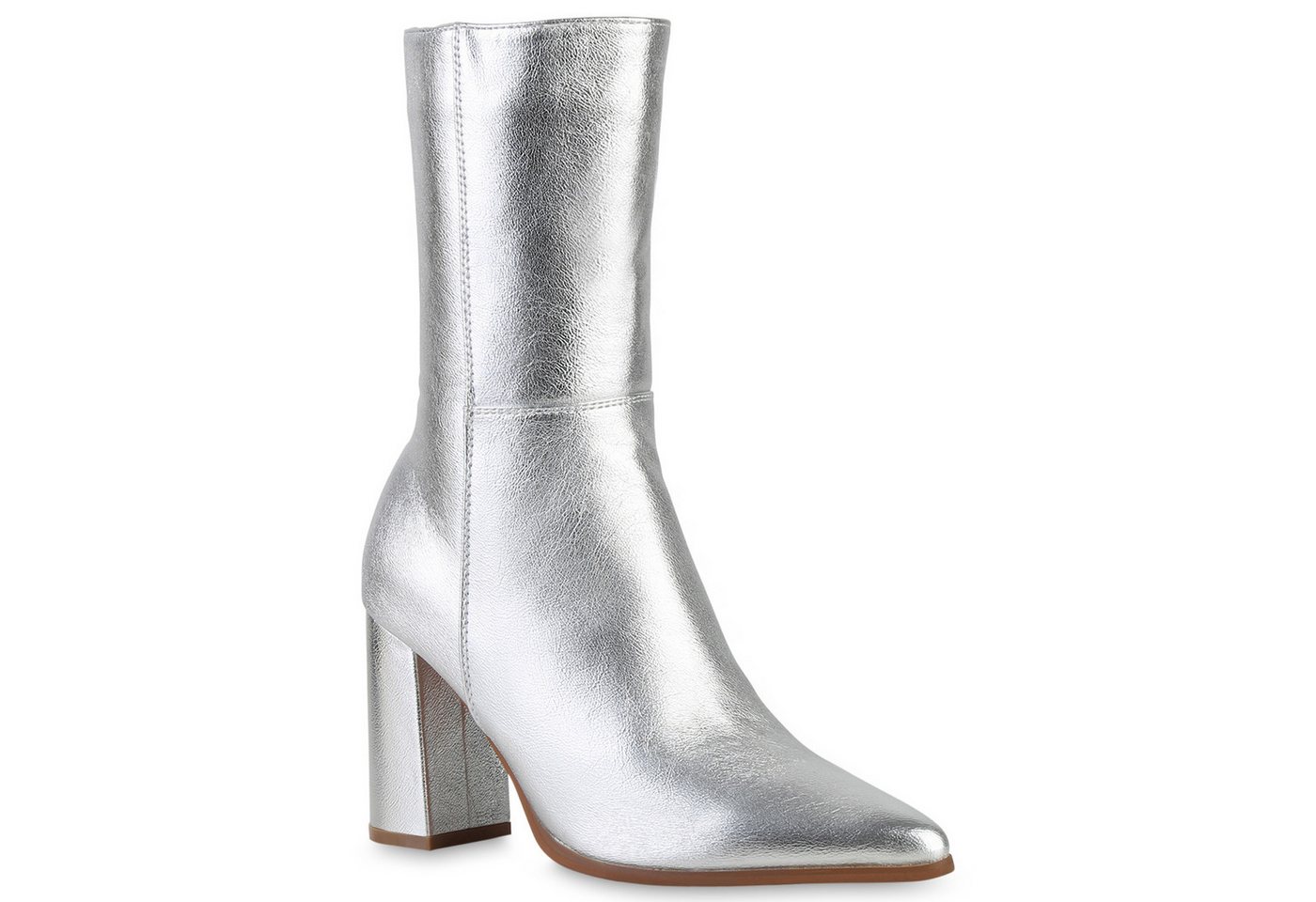 VAN HILL 840745 Stiefelette Damen Klassische Stiefeletten Spitze Basic Absatz-