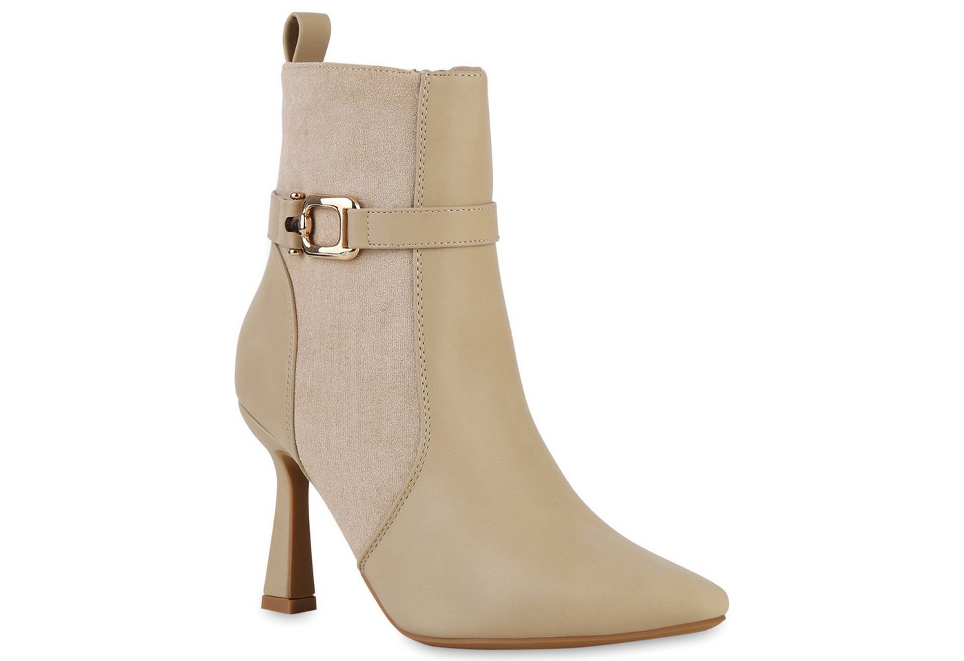 VAN HILL 840747 Stiefelette Damen Leicht Gefütterte Klassische Stiefeletten Spitz Basic