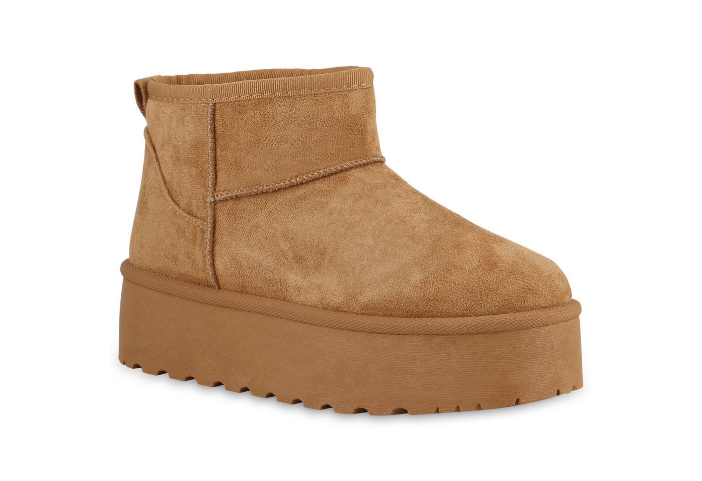 VAN HILL 840781 Winterstiefelette Damen Warm Gefütterte Winter Boots Bequeme Plateau Vorne