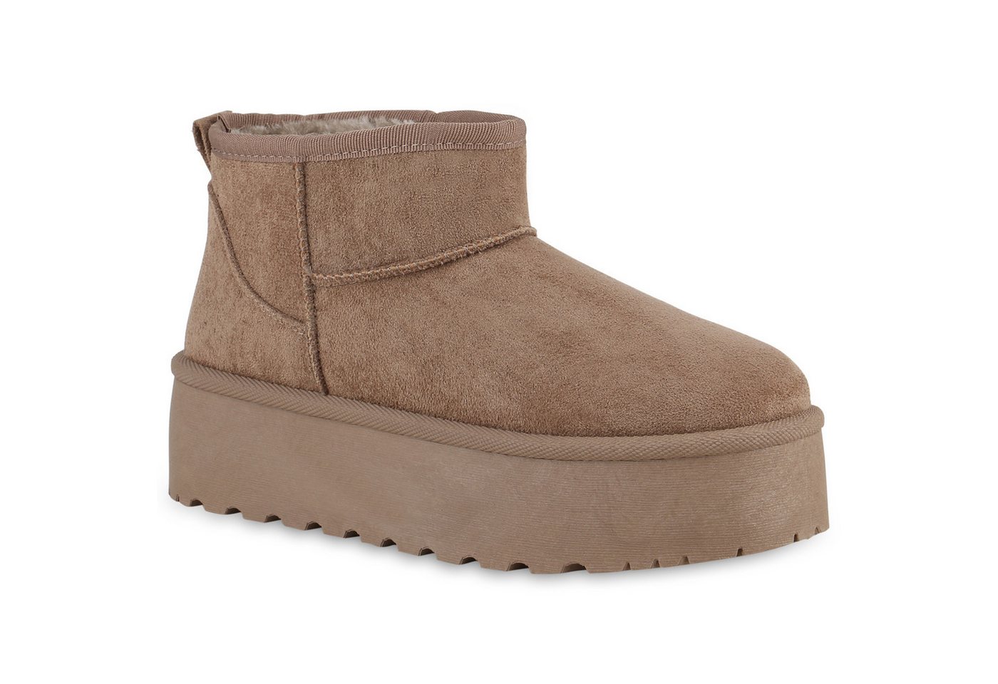 VAN HILL 840781 Winterstiefelette Damen Warm Gefütterte Winter Boots Bequeme Plateau Vorne