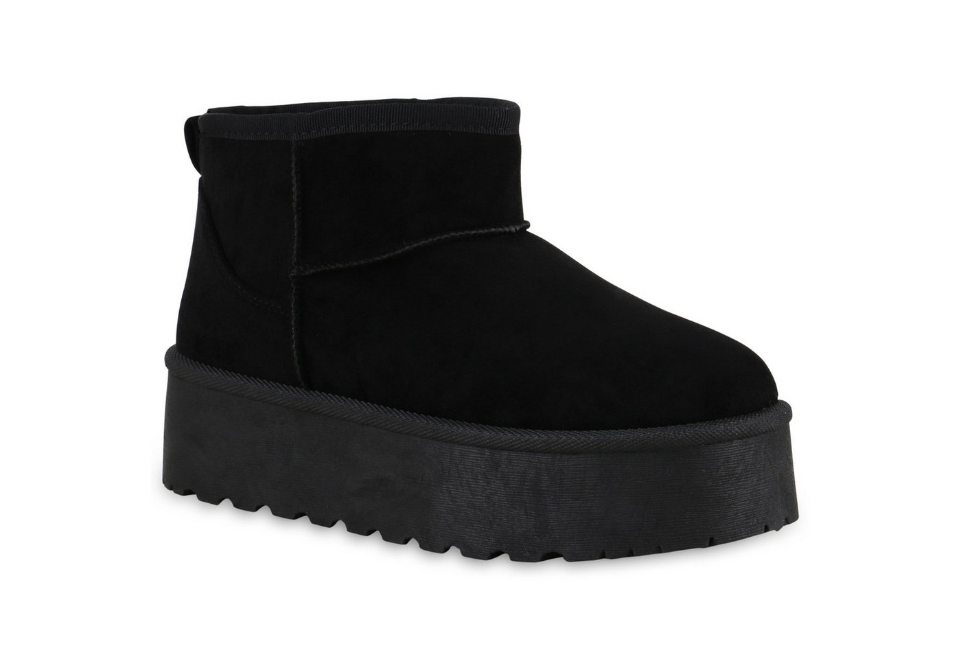 VAN HILL 840782 Winterstiefelette Damen Warm Gefüttert Winter Boots Stiefeletten Profil-Sohle