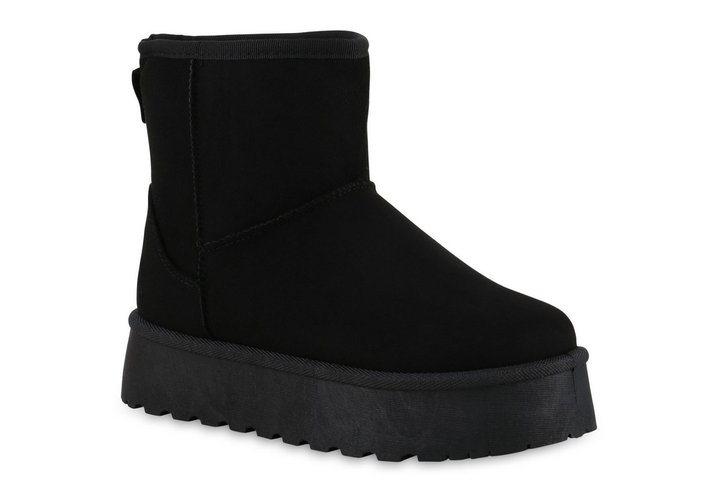 VAN HILL 840786 Winterstiefelette Damen Warm Gefütterte Winter Boots Bequeme Profil-Sohle