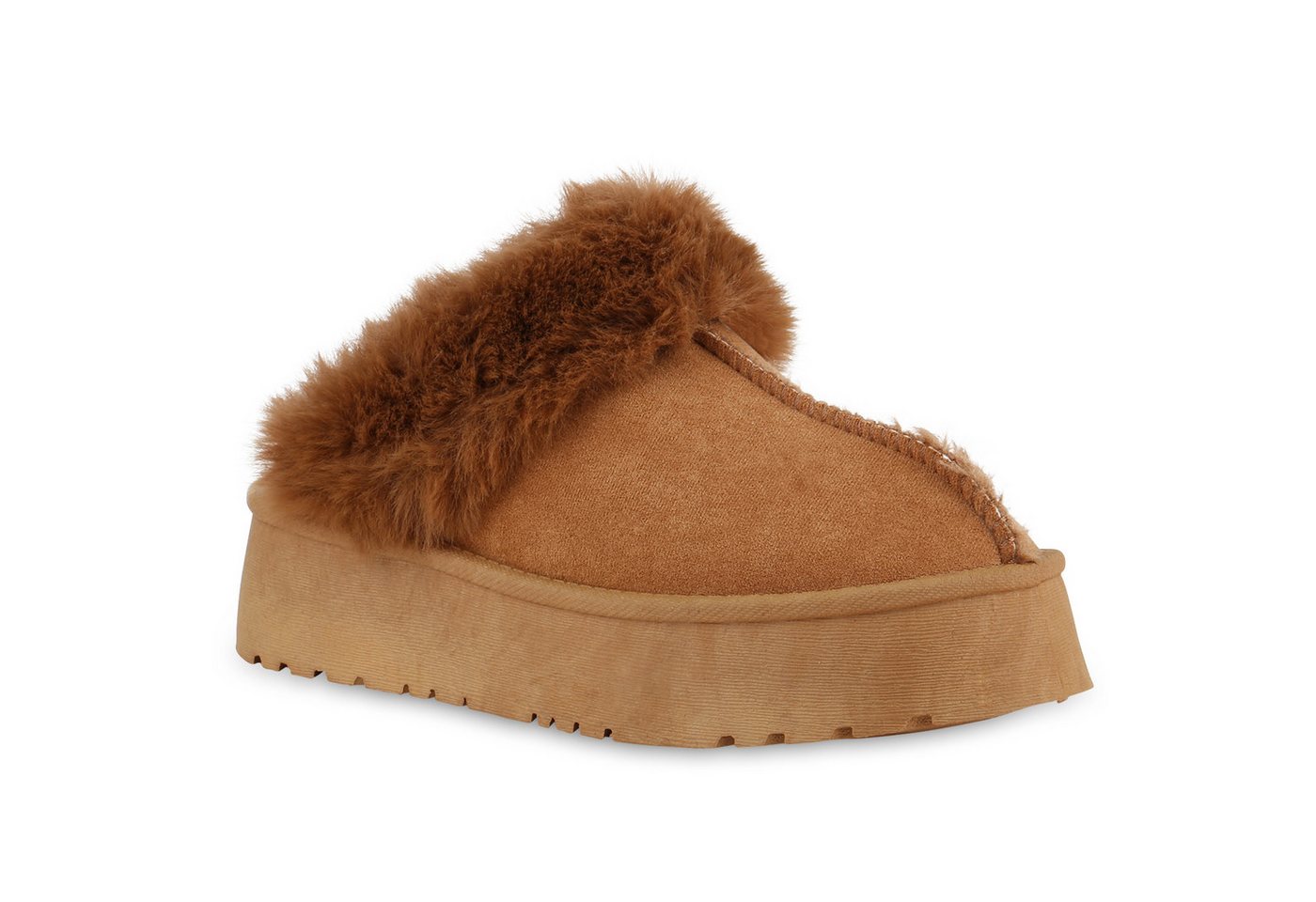 VAN HILL 840791 Hausschuh Damen Warm Gefüttert Pantoffeln Hausschuhe Bequem Kunstfell