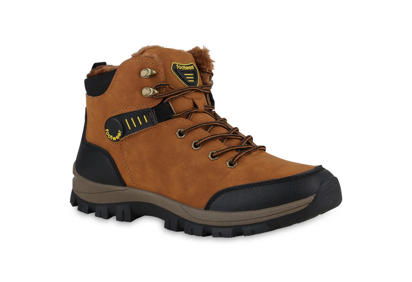 VAN HILL 840854 Winterstiefelette Herren Warm Gefütterte Outdoor Boots Bequeme Profil-Sohle