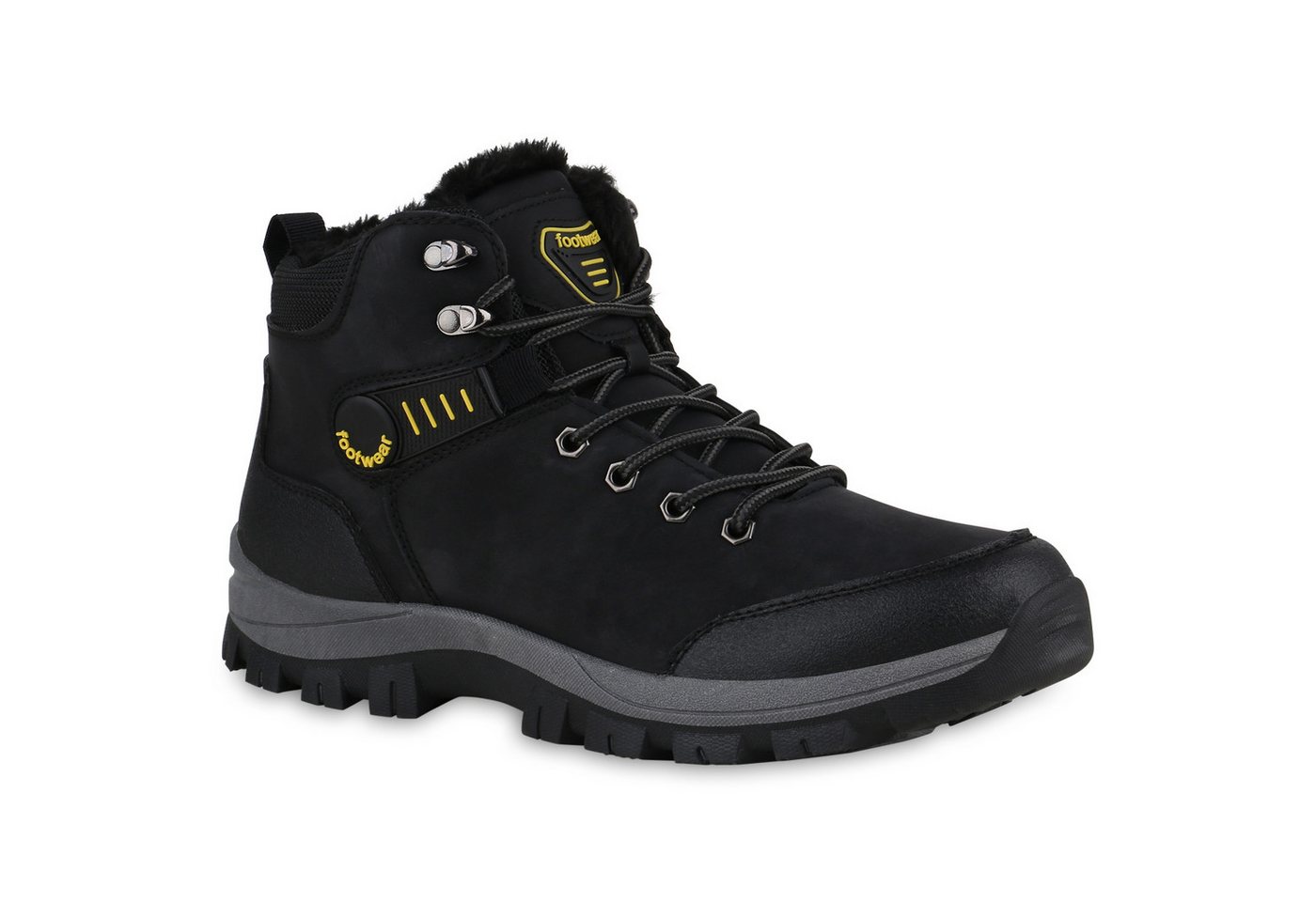 VAN HILL 840854 Winterstiefelette Herren Warm Gefütterte Outdoor Boots Bequeme Profil-Sohle