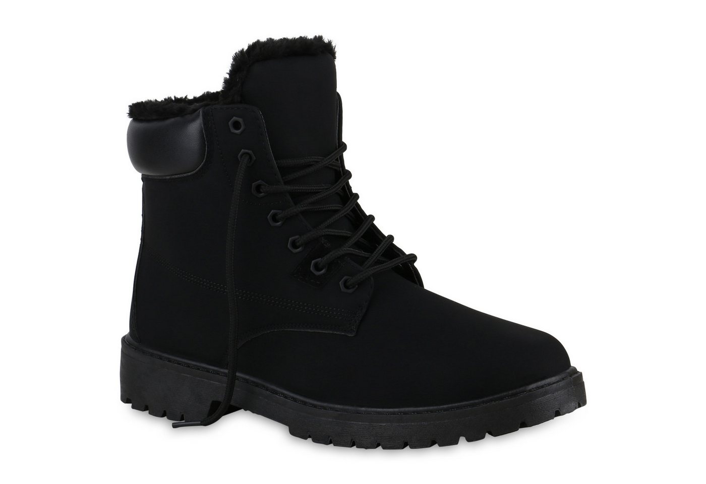 VAN HILL 840855 Bootsschuh Herren Warm Gefütterte Worker Boots Bequeme Profil-Sohle