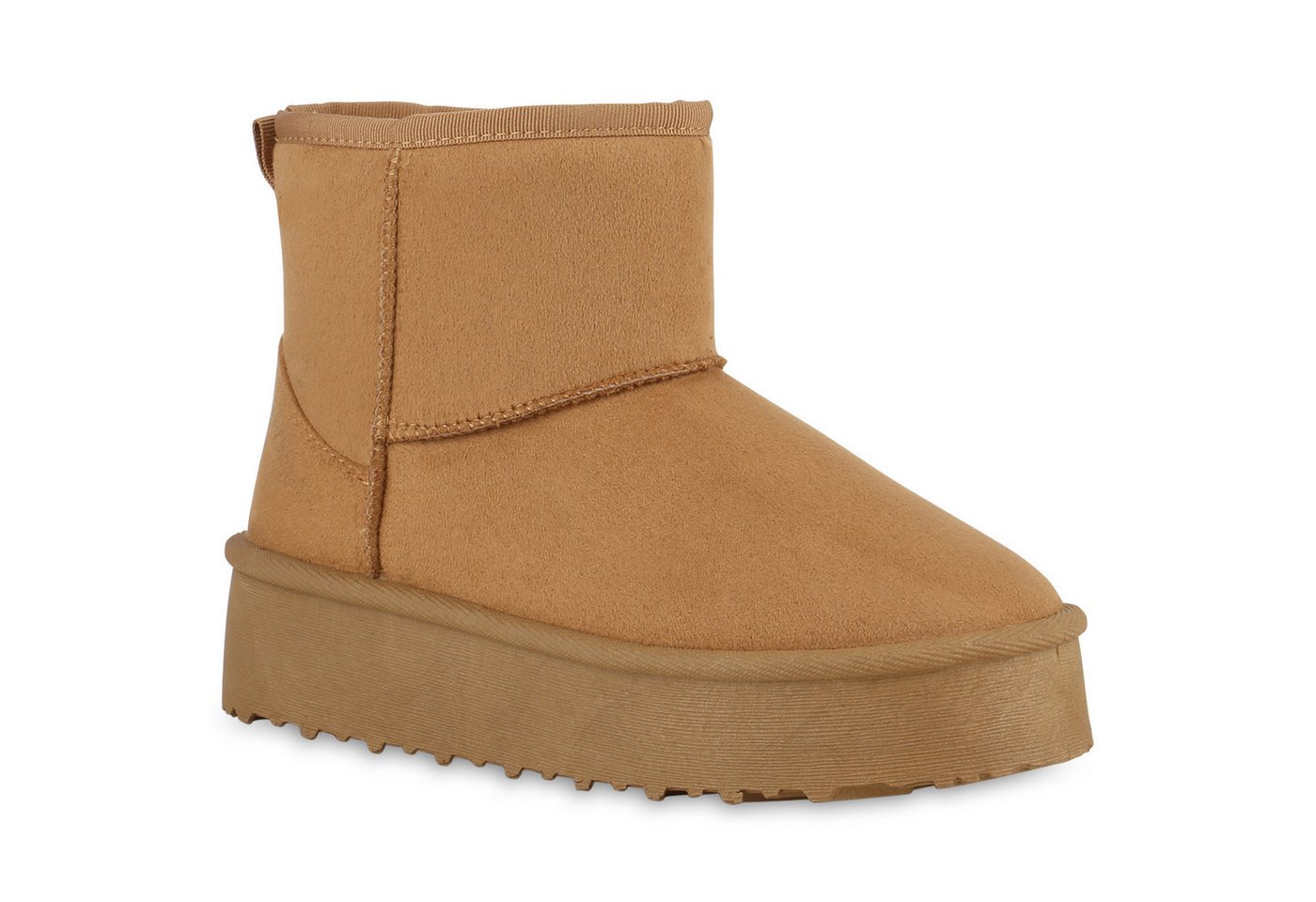 VAN HILL 840856 Winterstiefelette Damen Warm Gefüttert Winter Boots Stiefeletten Profil-Sohle