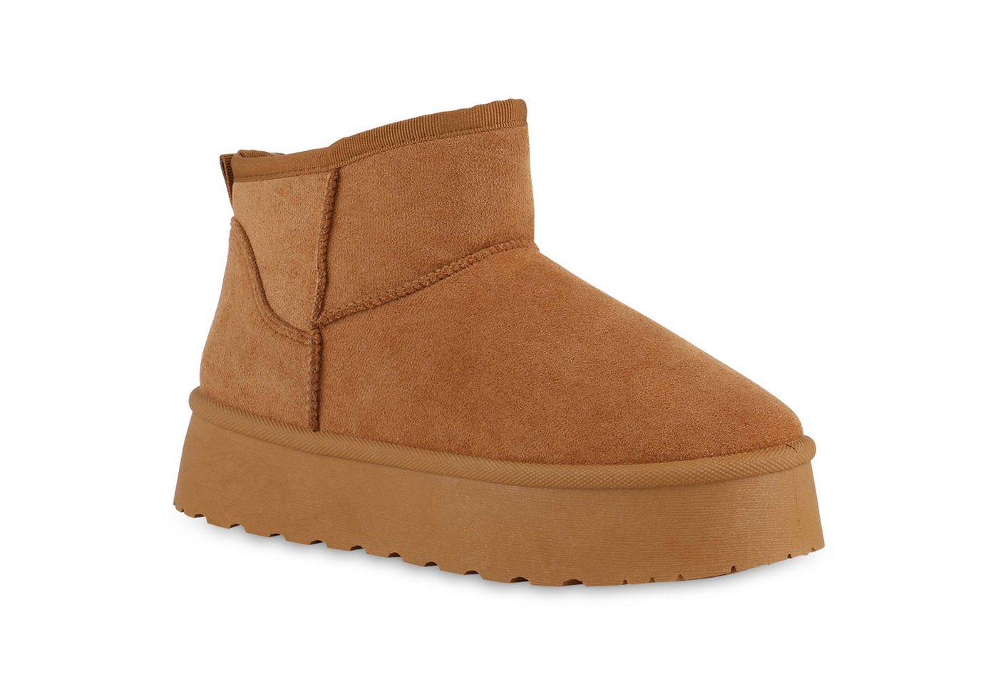 VAN HILL 840874 Winterstiefelette Damen Warm Gefütterte Winter Boots Bequeme Profil-Sohle