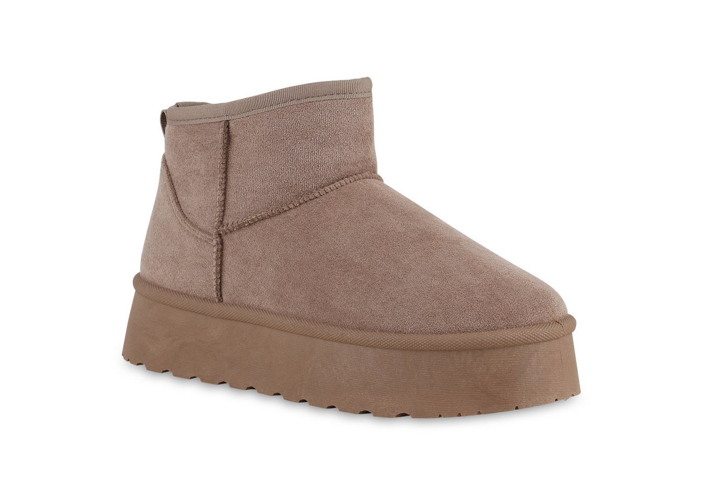 VAN HILL 840874 Winterstiefelette Damen Warm Gefütterte Winter Boots Bequeme Profil-Sohle