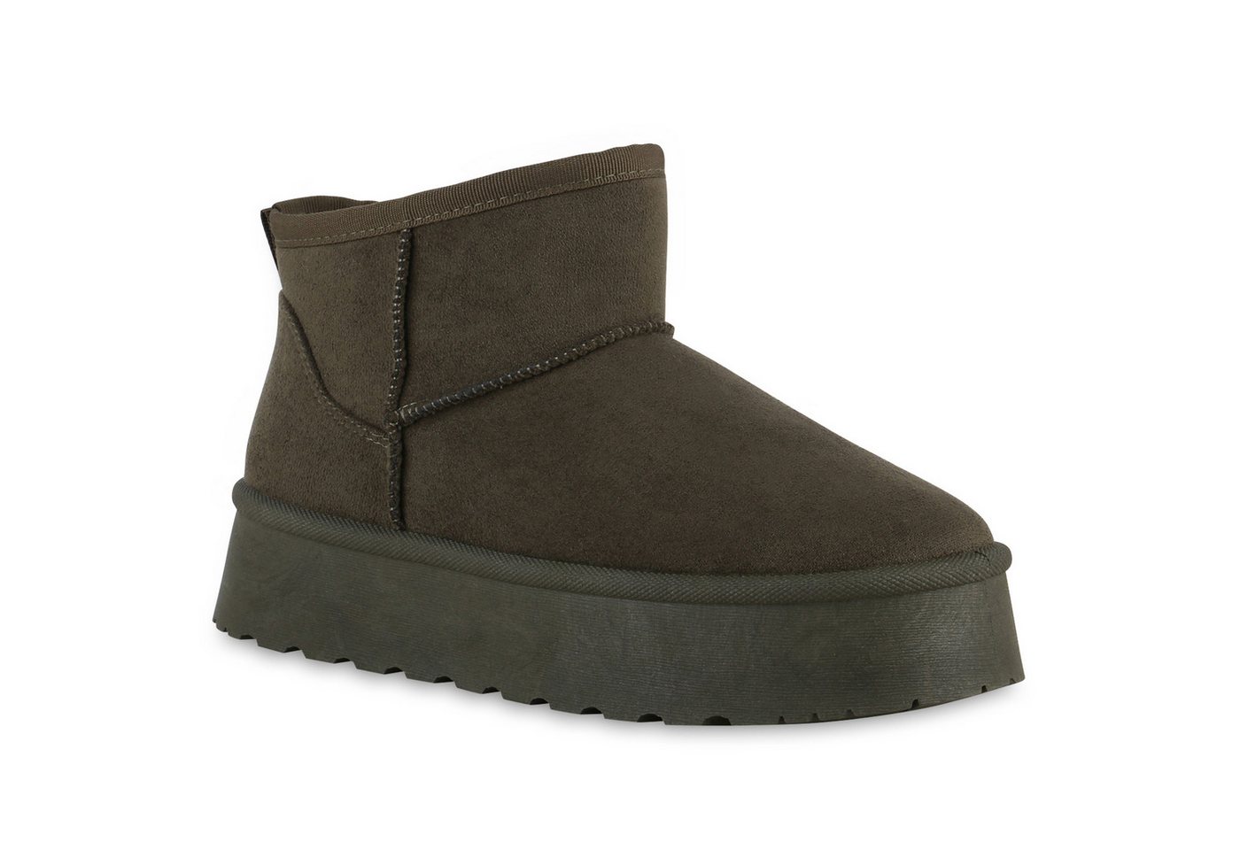 VAN HILL 840874 Winterstiefelette Damen Warm Gefütterte Winter Boots Bequeme Profil-Sohle