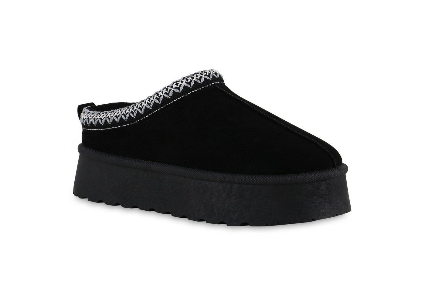 VAN HILL 840875 Hausschuh Damen Warm Gefütterte Pantoffeln Hausschuhe Bequeme Prints