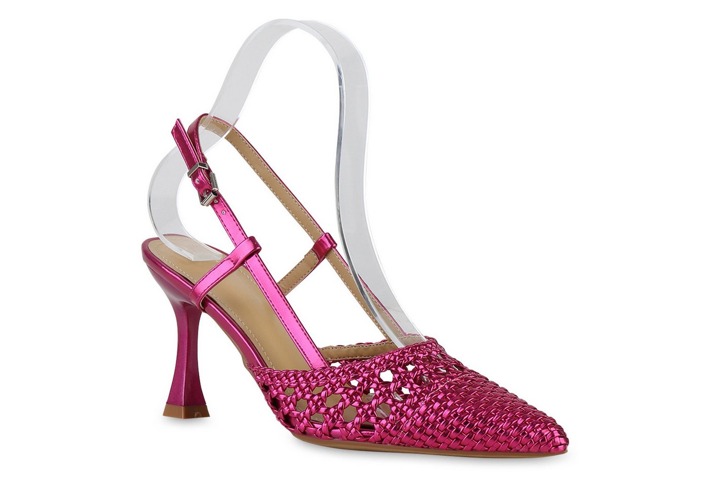 VAN HILL 840882 Slingpumps Damen Slingpumps Pumps Stiletto Basic Party Absatz-