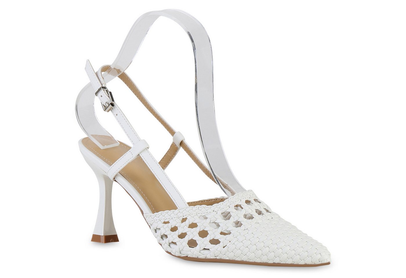 VAN HILL 840882 Slingpumps Damen Slingpumps Pumps Stiletto Basic Party Absatz-