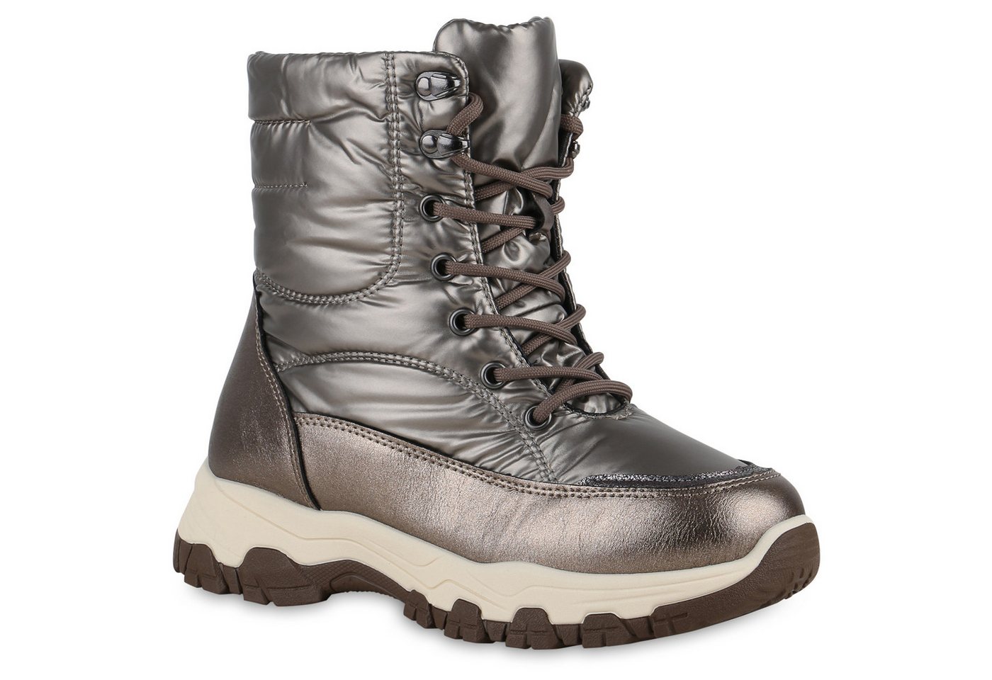 VAN HILL 840894 Outdoorschuh Damen Warm Gefütterte Outdoor Stiefeletten Metallic