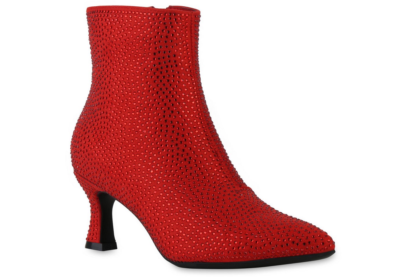 VAN HILL 840904 Stiefelette Damen Klassische Stiefeletten Spitze Strass Elegante Party