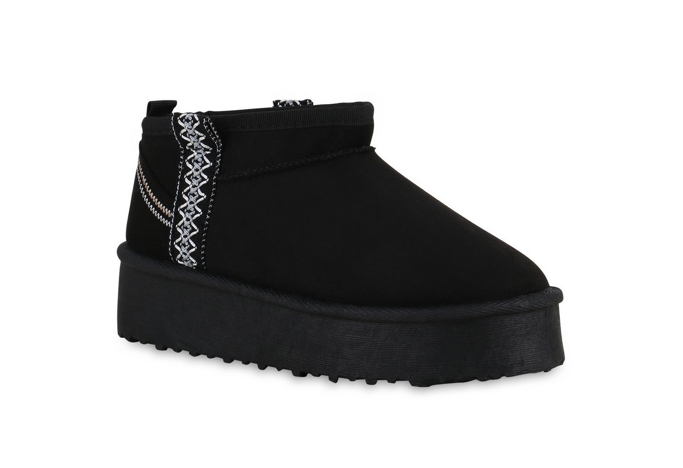 VAN HILL 840911 Winterstiefelette Damen Warm Gefütterte Winter Boots Stiefeletten Bequeme