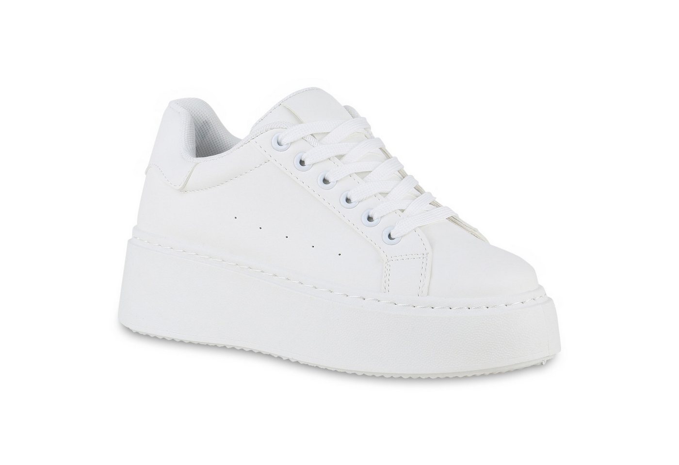VAN HILL 840983 Plateausneaker Damen Plateau Sneaker Schnürer Wedges Freizeit Leder-Optik