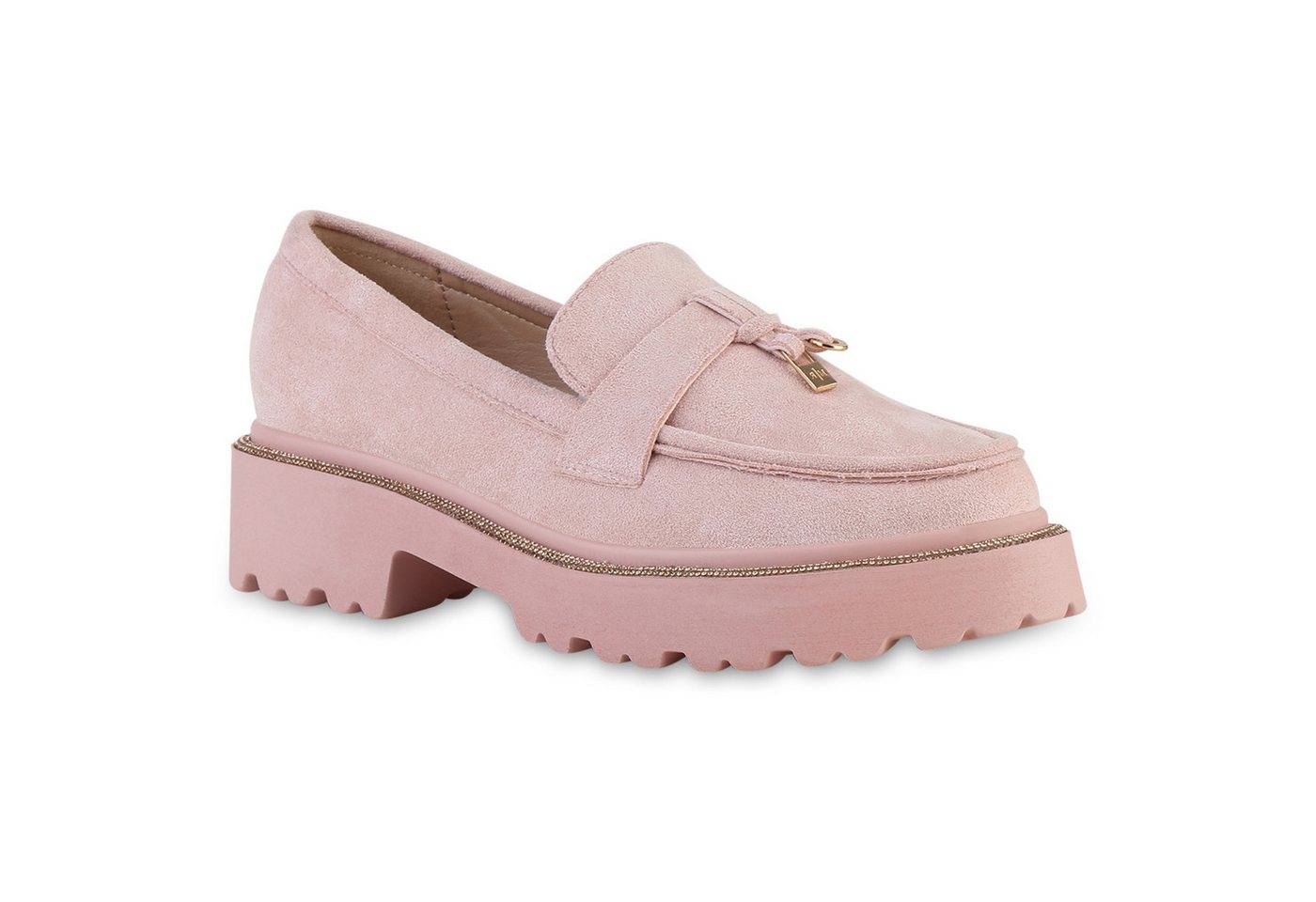 VAN HILL 840998 Outdoorschuh Damen Plateauschuhe Slippers Strass Profil-Sohle