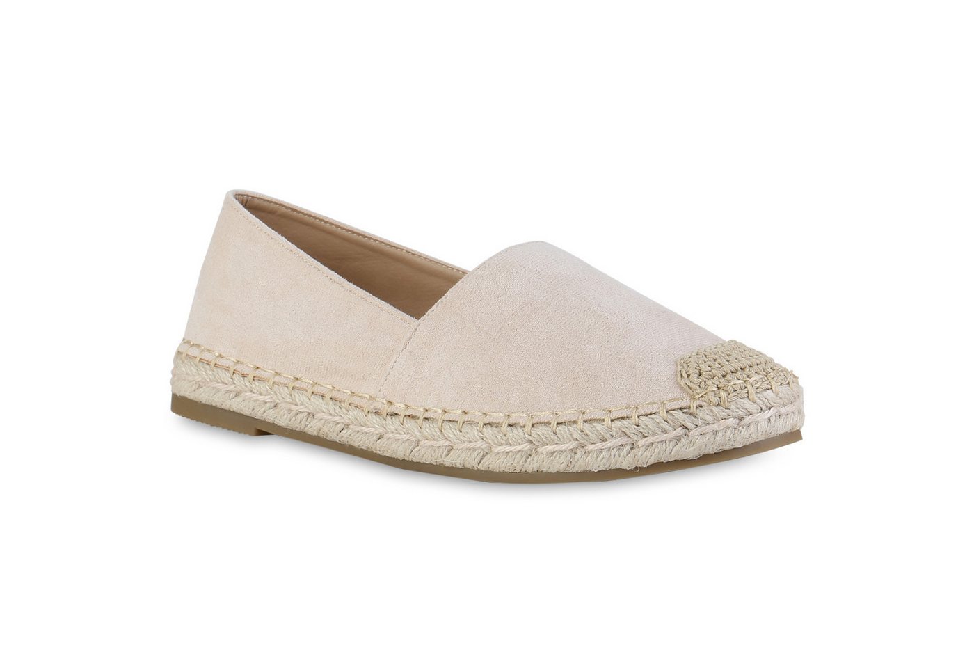 VAN HILL 841122 Espadrille Damen Espadrilles Slippers Bequeme Bast Sommer Schlupf-