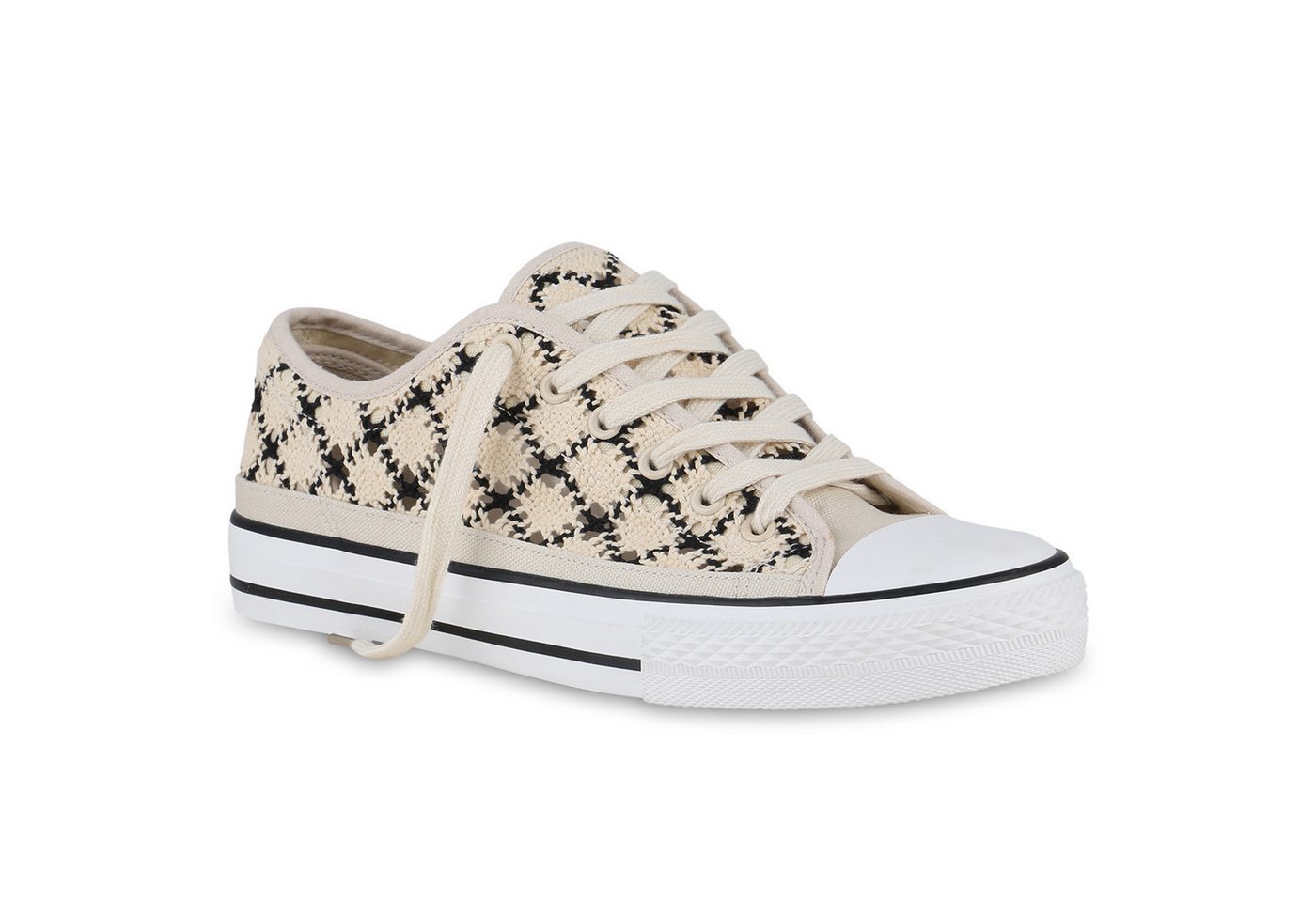 VAN HILL 841274 Sneaker Damen Übergrößen Sneaker Low Schnürer Bequeme Spitze Schnür-