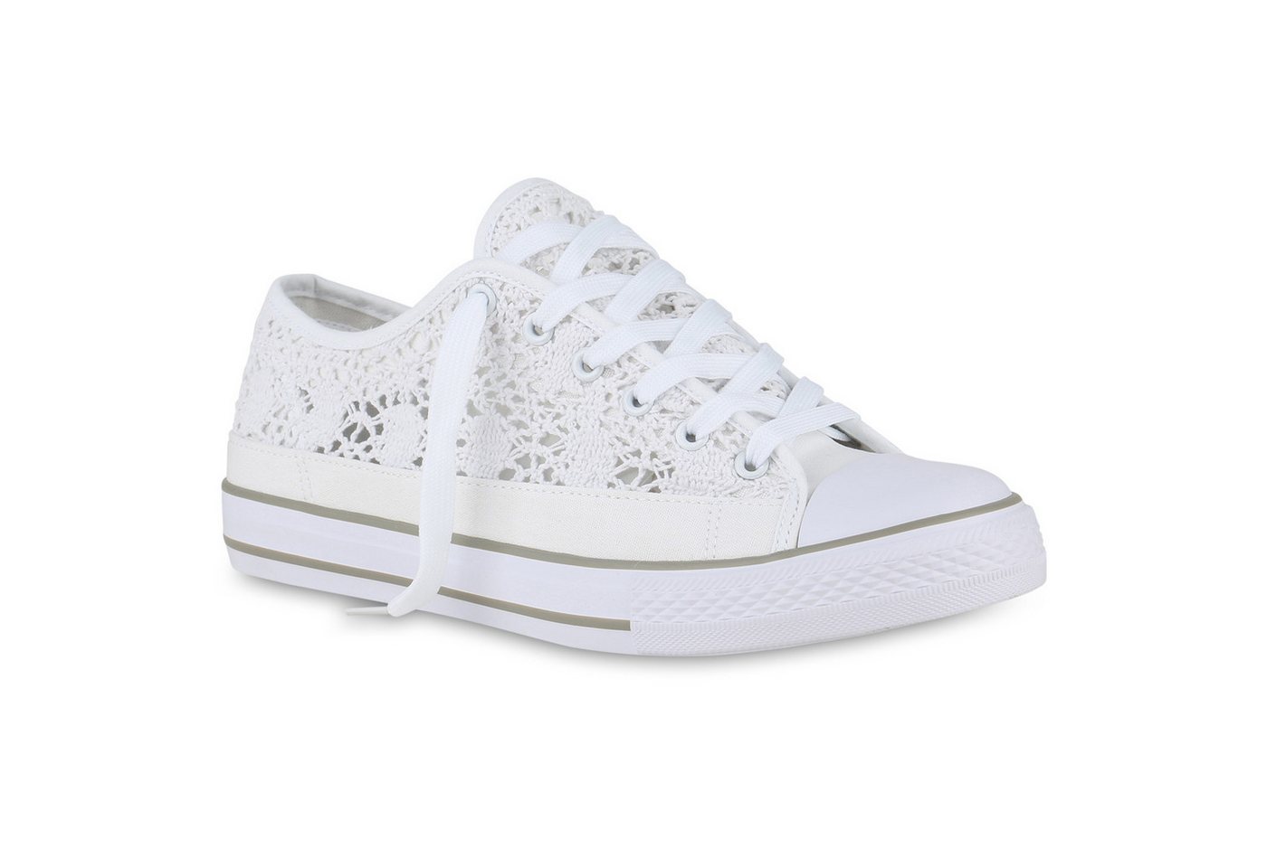 VAN HILL 841275 FT 2.876922 1100 NINA Damen Sneaker Sneaker Damen Übergröße Sneaker Low Schnürer Spitze Freizeit Stoff