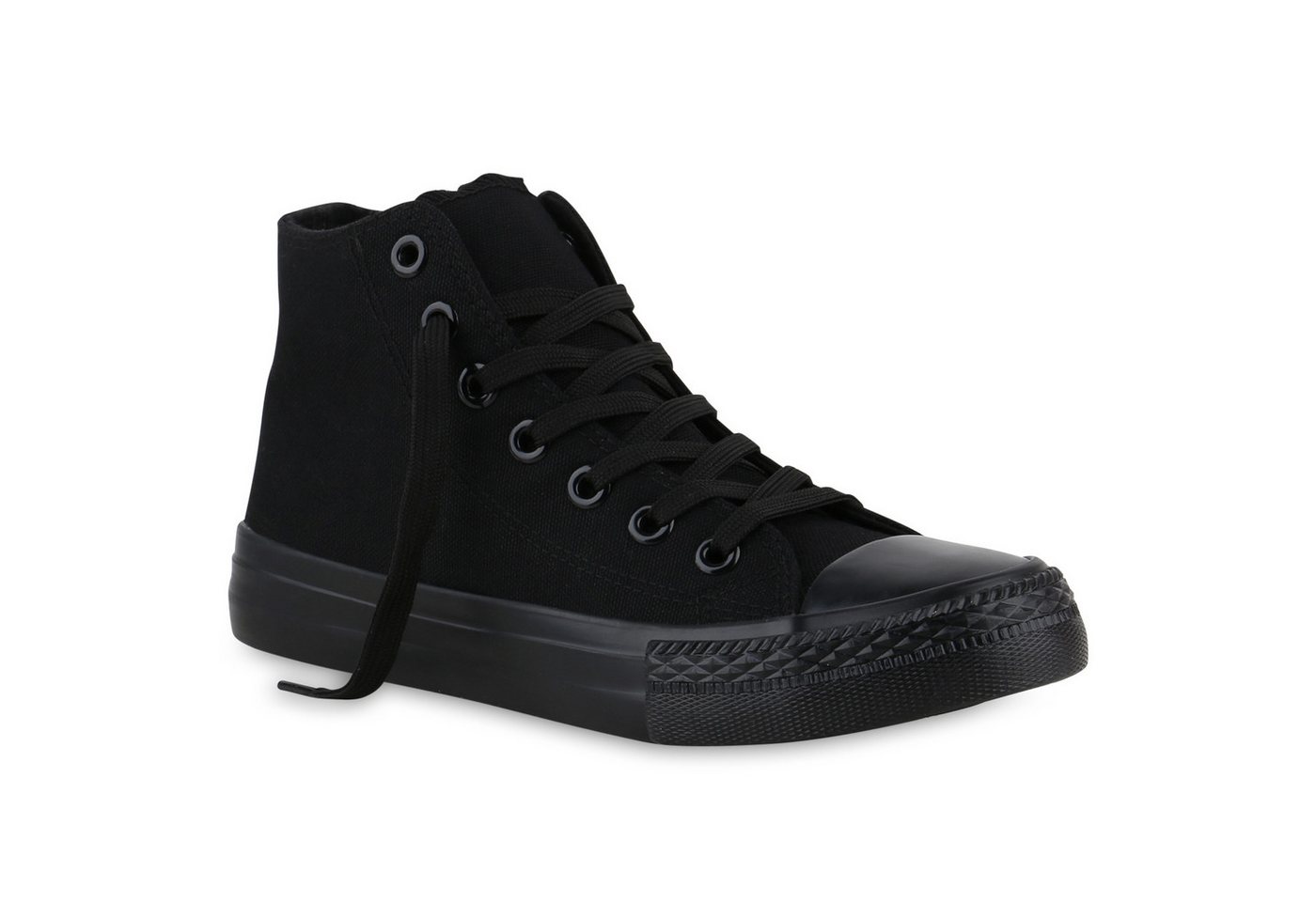 VAN HILL 841313 Sneaker Damen Sneaker High Schnürer Bequeme Basic Freizeit Stoff