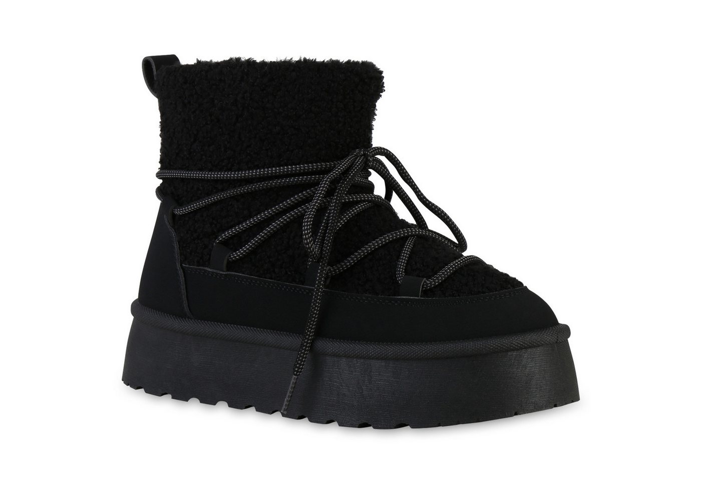 VAN HILL 841335 Winterstiefelette Damen Warm Gefütterte Winter Boots Stiefeletten Bequeme