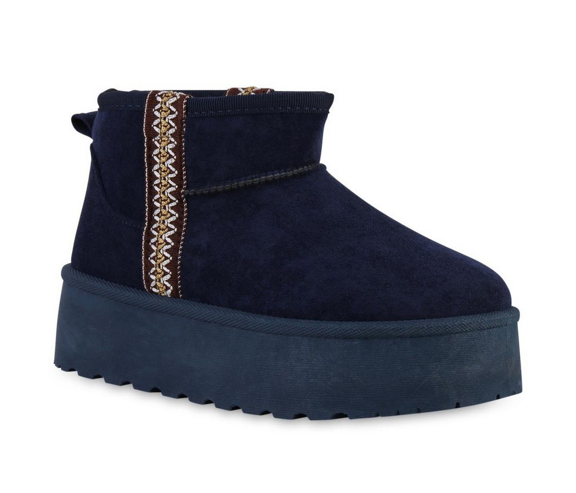 VAN HILL 841343 Winterstiefelette Damen Warm Gefütterte Winter Boots Bequeme Stickereien