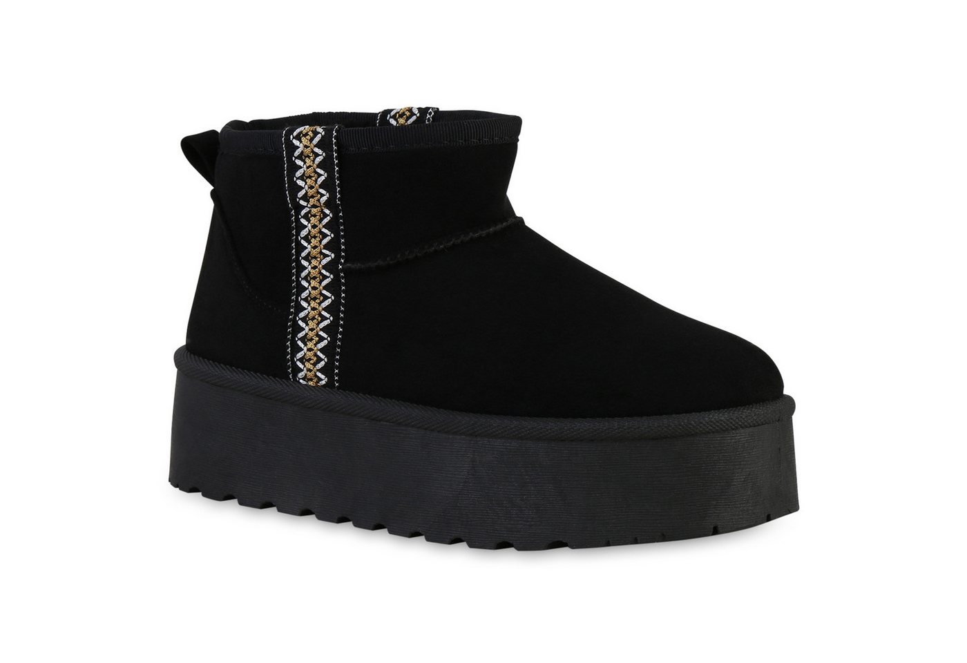 VAN HILL 841343 Winterstiefelette Damen Warm Gefütterte Winter Boots Bequeme Stickereien