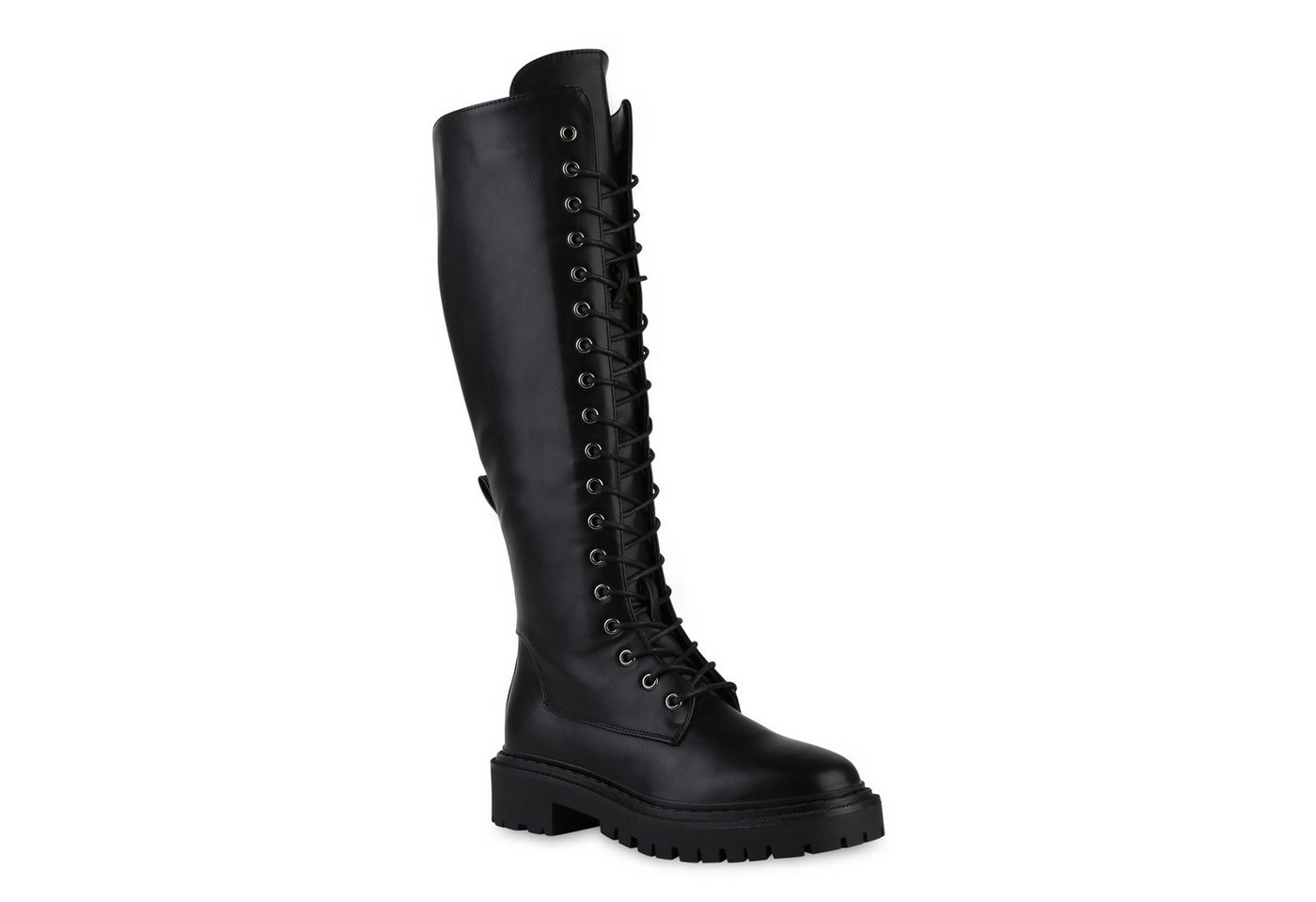 VAN HILL 841360 Schnürstiefel Damen Leicht Gefütterte Schnürstiefel Stiefel Profil-Sohle