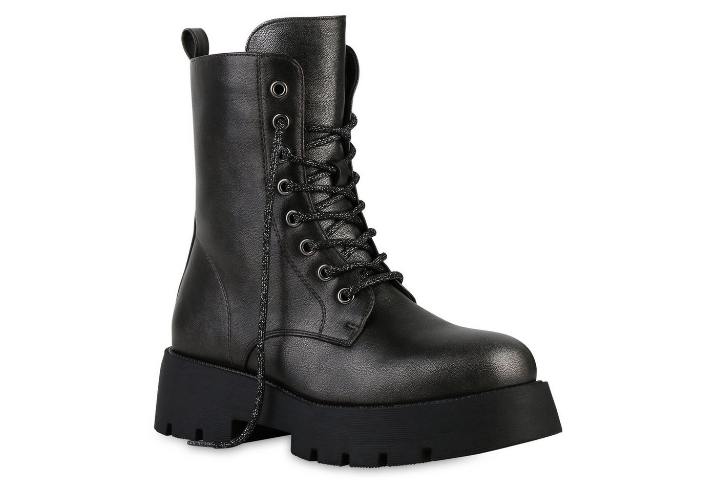 VAN HILL 841446 Schnürstiefelette Damen Leicht Gefütterte Schnürstiefeletten Stiefeletten